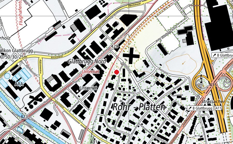 Map showing the location of Kindergarten Dammstrasse (Kindergarten)