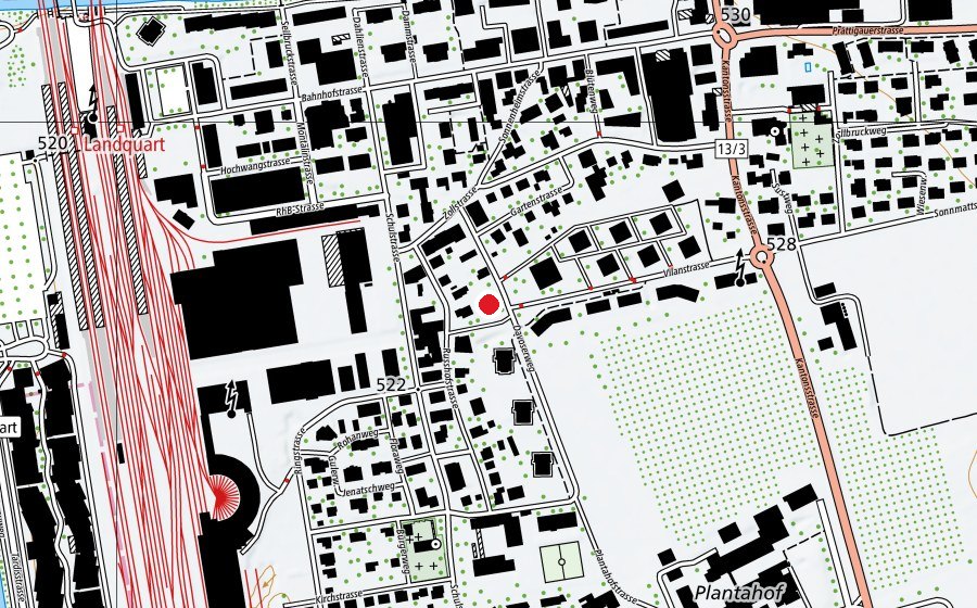 Carte indiquant l’emplacement de Kindergarten Davoserweg (École enfantine)