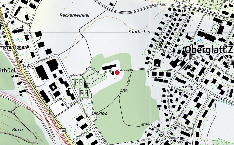 Carte indiquant l’emplacement de Kindergarten Dickloo (École enfantine)