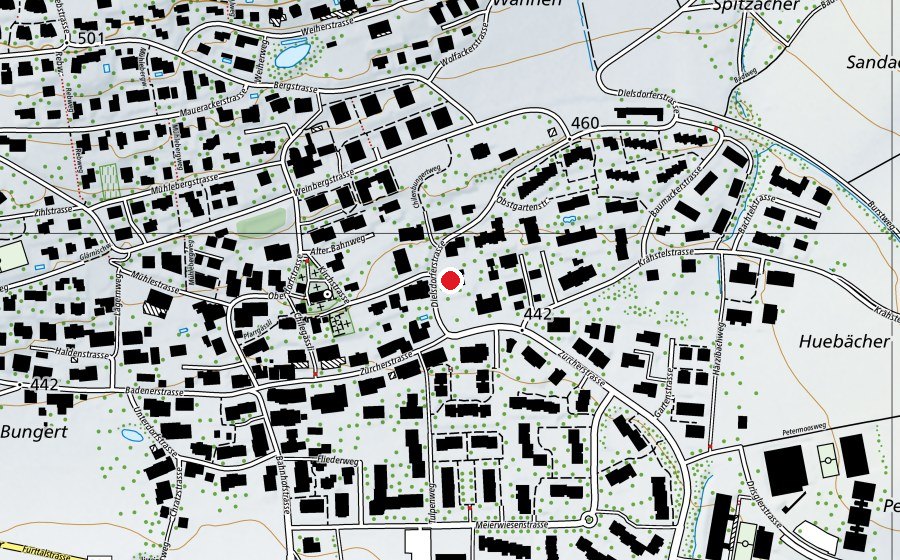 Carte indiquant l’emplacement de Kindergarten die wilden Sieben (École enfantine)
