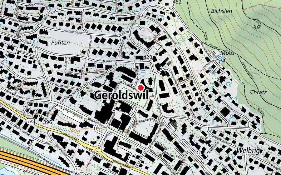Map showing the location of Kindergarten Dorf (Kindergarten)