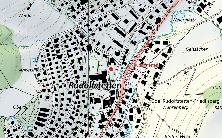 Karte mit dem Standort von Kindergarten Dorf (Kindergarten)