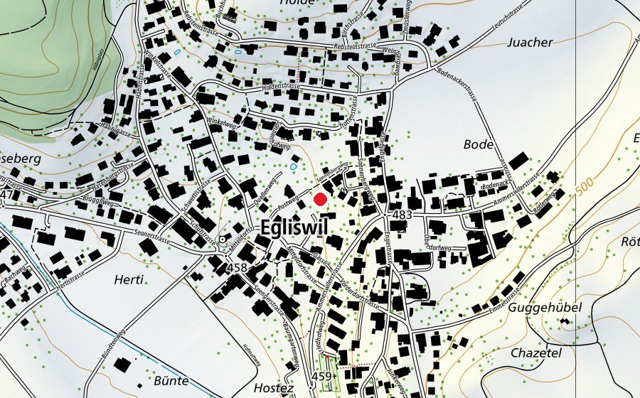Carte indiquant l’emplacement de Kindergarten Egliswil (École enfantine)