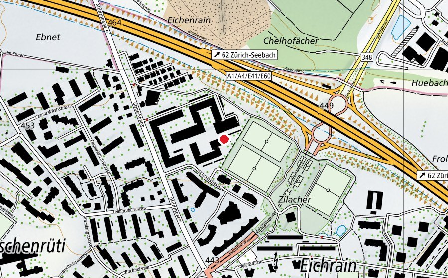 Map showing the location of Kindergarten Eichrain (Kindergarten)