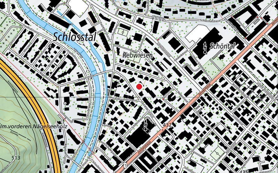 Carte indiquant l’emplacement de Kindergarten Emil-Klöti (École enfantine)