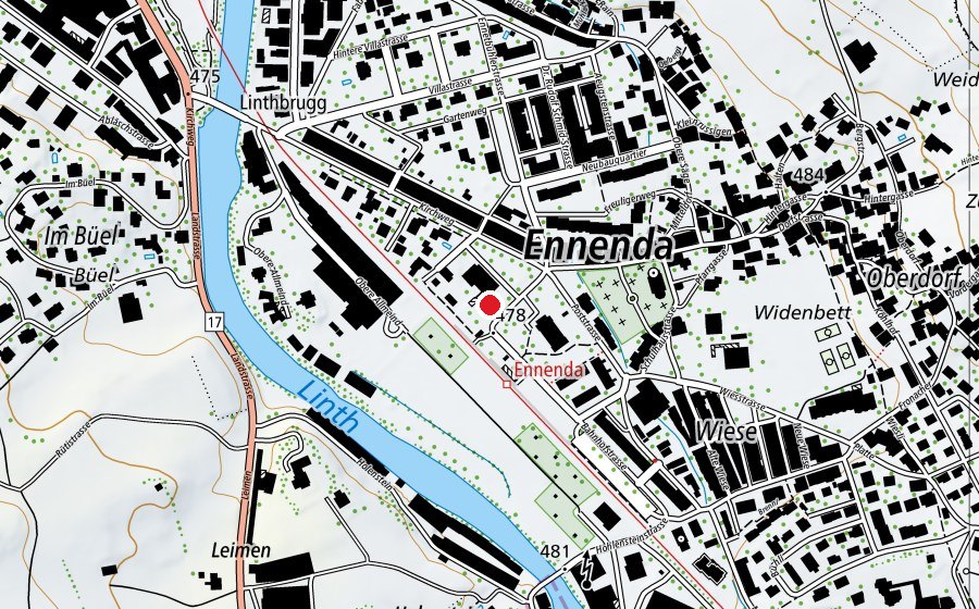Mappa con la posizione di Kindergarten Ennenda (Scuola dell’infanzia)