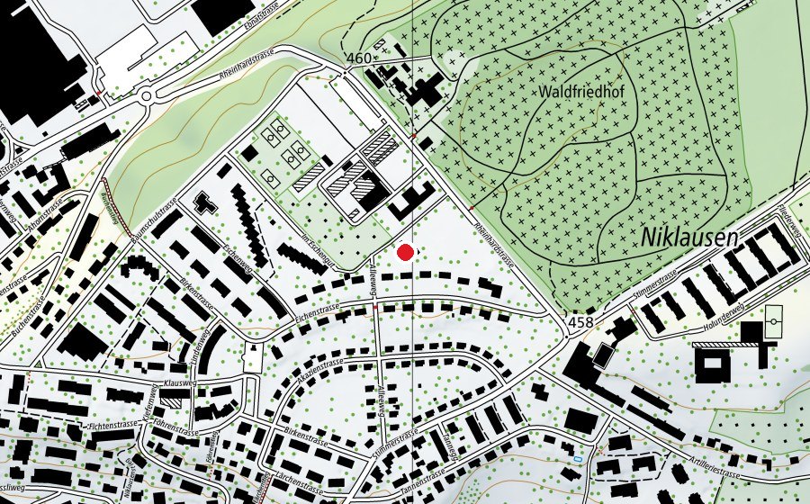 Carte indiquant l’emplacement de Kindergarten Eschengut 1+2 (École enfantine)