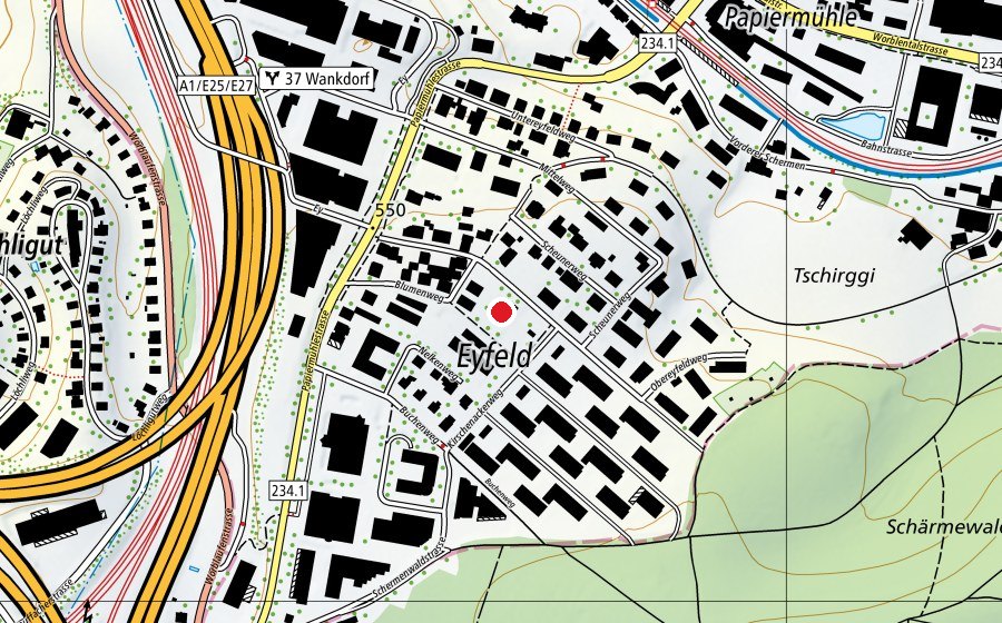 Mappa con la posizione di Kindergarten Eyfäld (Scuola dell’infanzia)