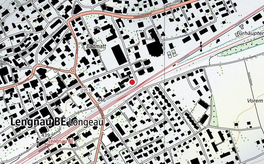 Carte indiquant l’emplacement de Kindergarten Fabrikstrasse (École enfantine)