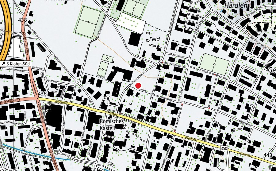 Karte mit dem Standort von Kindergarten Feld 3 (Kindergarten)