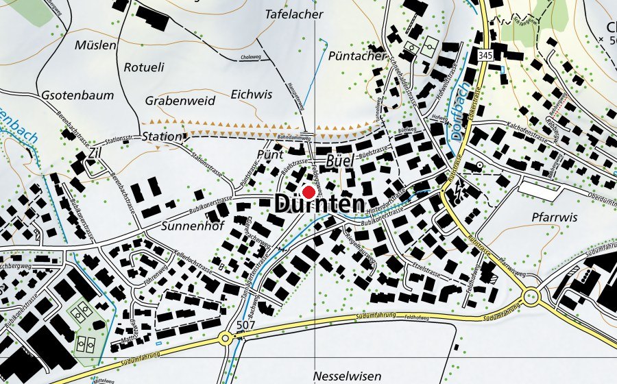 Carte indiquant l’emplacement de Kindergarten Feldegg (École enfantine)