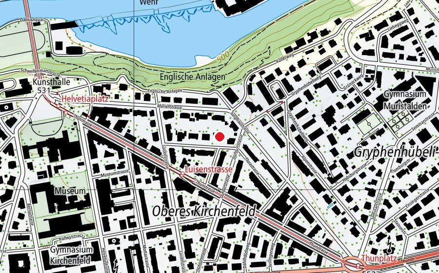 Karte mit dem Standort von Kindergarten Florastrasse (Kindergarten)
