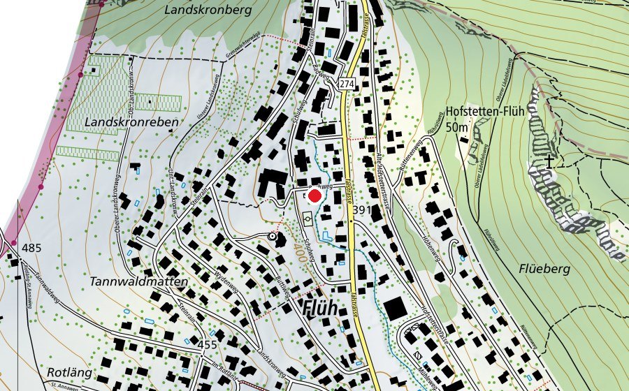Karte mit dem Standort von Kindergarten Flüh (Kindergarten)