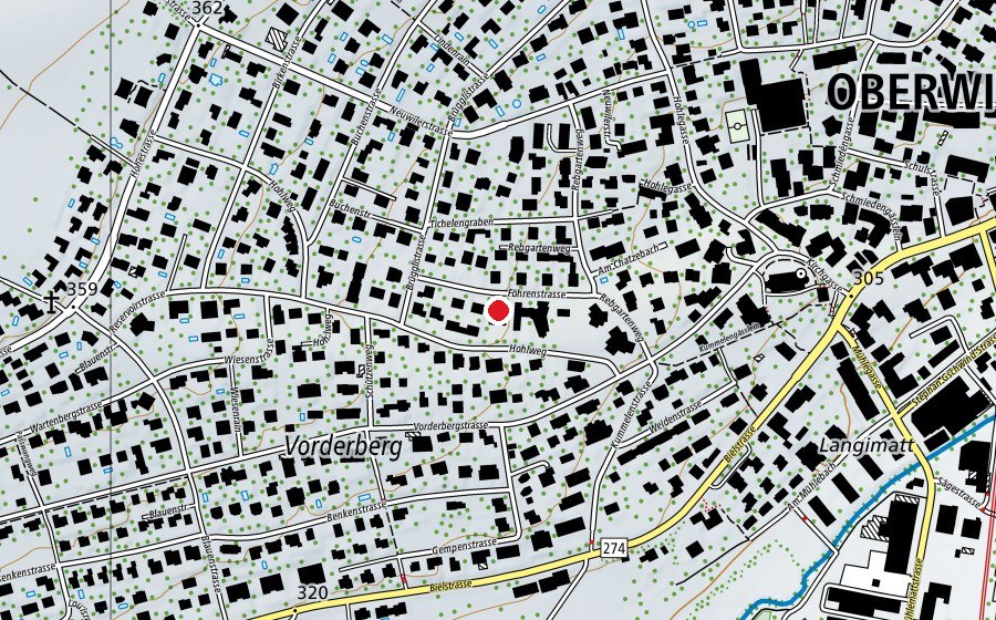 Map showing the location of Kindergarten Föhren 1 (Kindergarten)