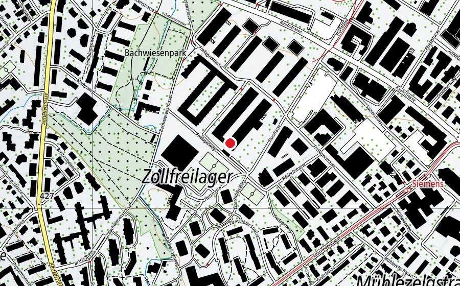 Carte indiquant l’emplacement de Kindergarten Freilager 1+2 (École enfantine)