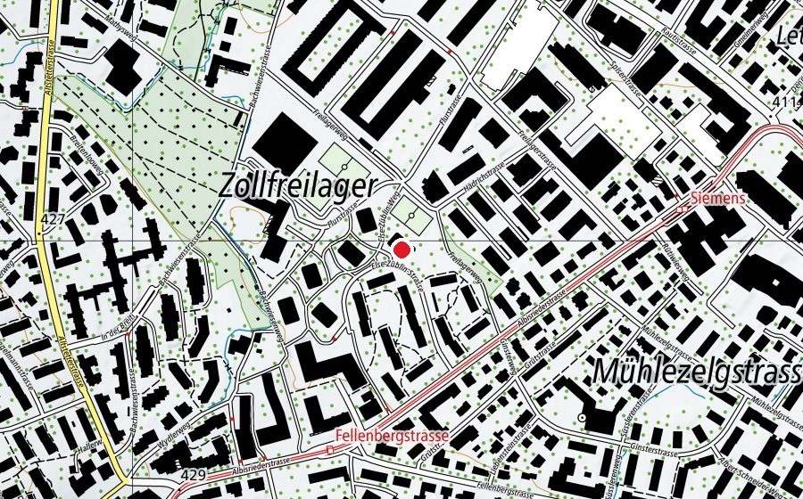 Mappa con la posizione di Kindergarten Freilager 2+3+4 (Scuola dell’infanzia)