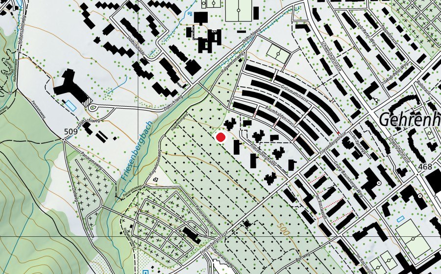Carte indiquant l’emplacement de Kindergarten Friesenberghalde (École enfantine)