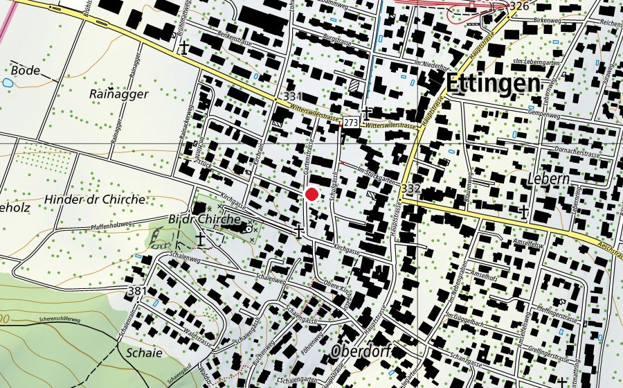 Carte indiquant l’emplacement de Kindergarten Gartenstrasse (École enfantine)