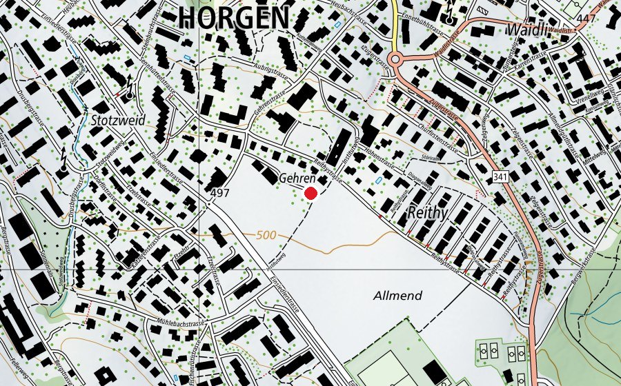 Map showing the location of Kindergarten Gehren (Kindergarten)
