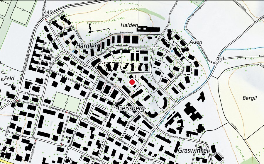 Map showing the location of Kindergarten Geissberg (Kindergarten)