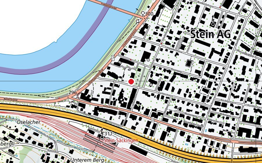 Carte indiquant l’emplacement de Kindergarten Gelb (École enfantine)