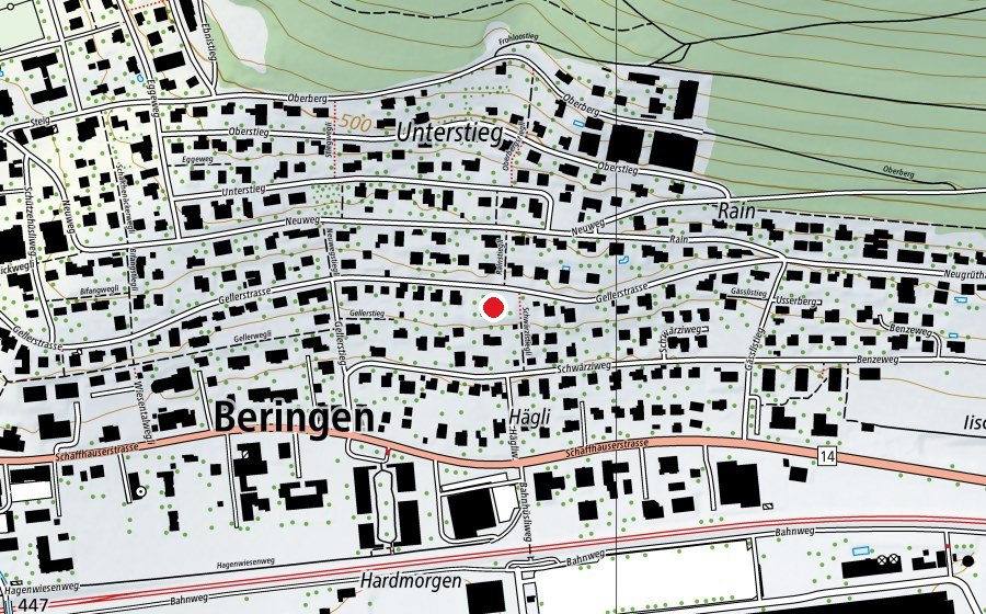 Karte mit dem Standort von Kindergarten Gellerstrasse (Kindergarten)