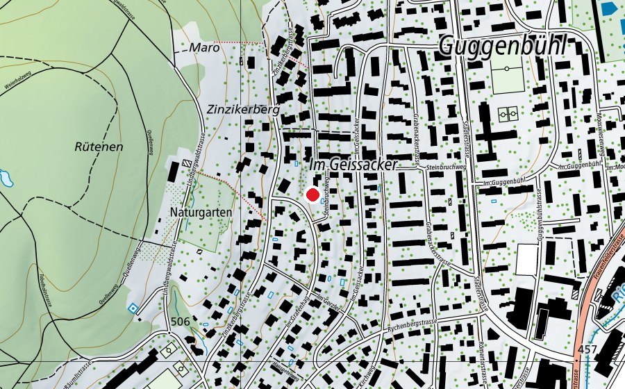 Map showing the location of Kindergarten Gerzler (Kindergarten)