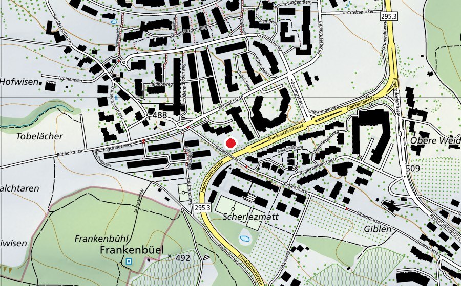 Mappa con la posizione di Kindergarten Giblenstrasse 1+2 (Scuola dell’infanzia)