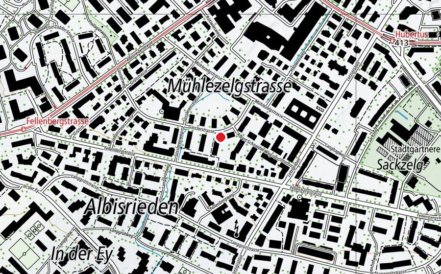 Map showing the location of Kindergarten Ginsterstrasse (Kindergarten)