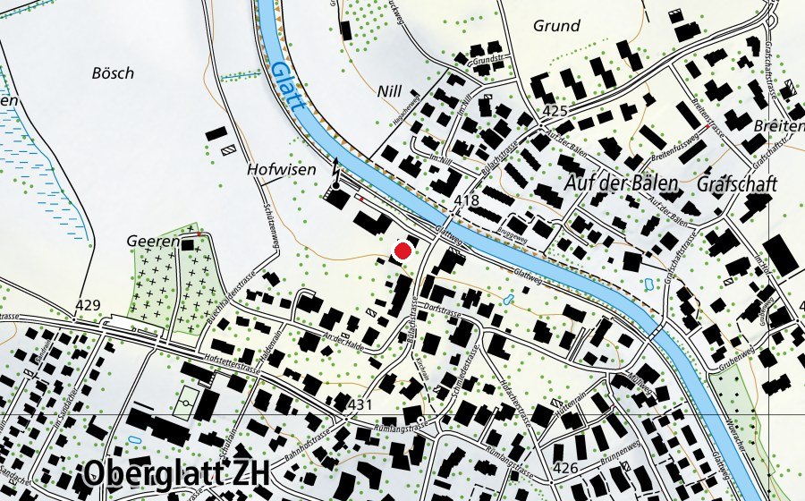 Karte mit dem Standort von Kindergarten Glatt (Kindergarten)