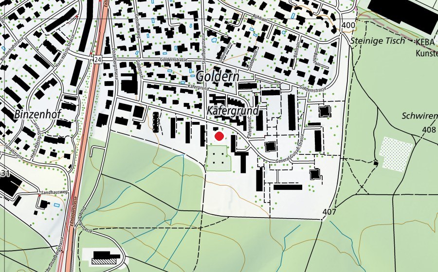 Map showing the location of Kindergarten Goldern 1&2 (Kindergarten)