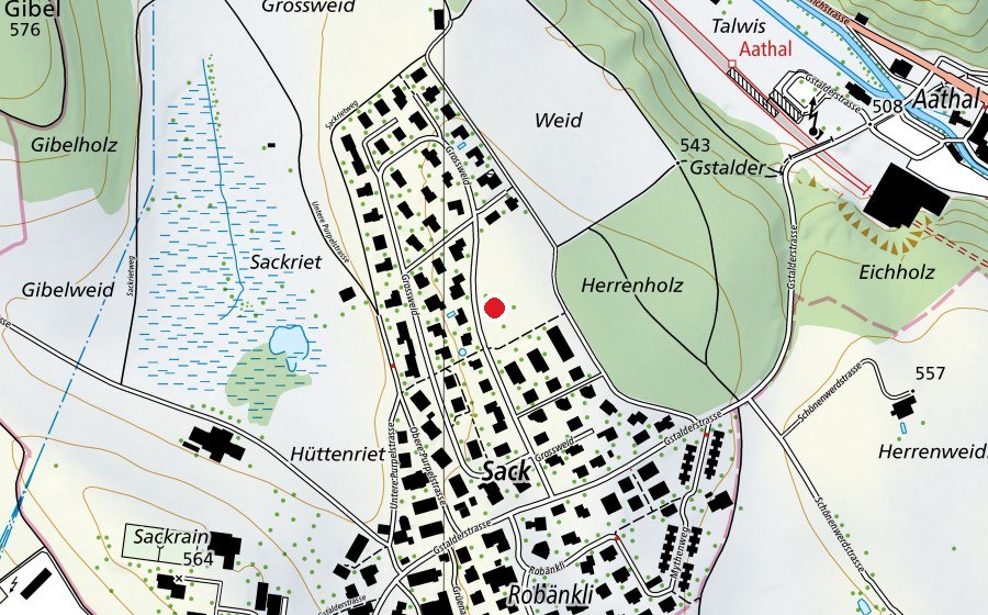Carte indiquant l’emplacement de Kindergarten Grossweid (École enfantine)