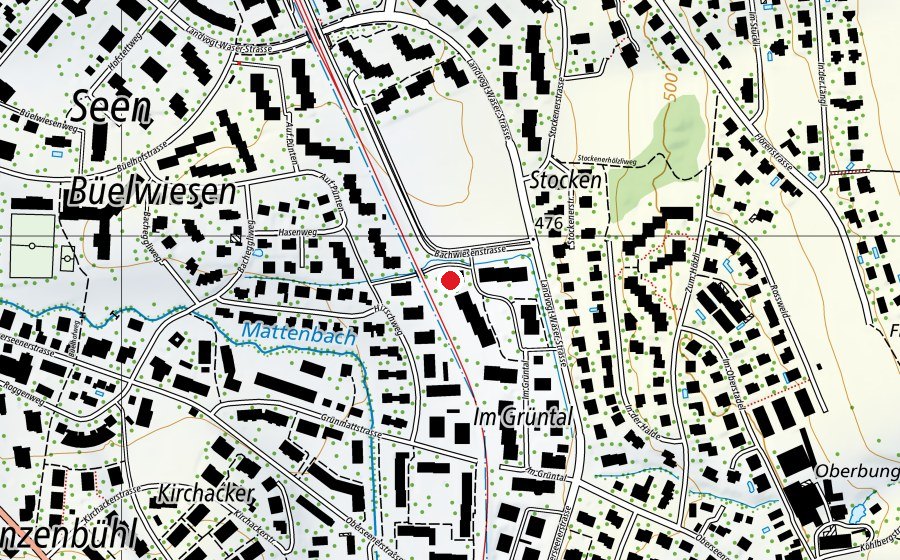 Map showing the location of Kindergarten Grüntal (Kindergarten)