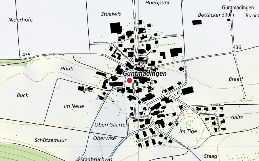 Karte mit dem Standort von Kindergarten Guntmadingen (Kindergarten)