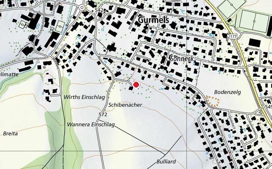 Map showing the location of Kindergarten Gurmels (Kindergarten)