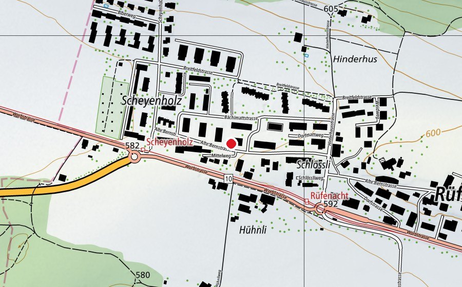 Carte indiquant l’emplacement de Kindergarten Hänsel (École enfantine)