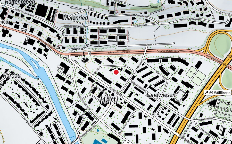 Map showing the location of Kindergarten Härti (Kindergarten)