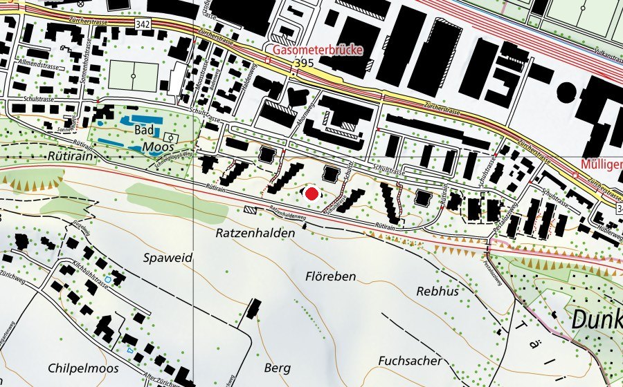 Karte mit dem Standort von Kindergarten Halde 1+2 (Kindergarten)