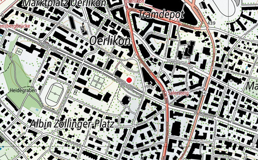 Karte mit dem Standort von Kindergarten Halde A1 + A2 (Kindergarten)
