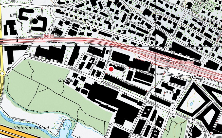 Karte mit dem Standort von Kindergarten Hammerweg 1+2 (Kindergarten)