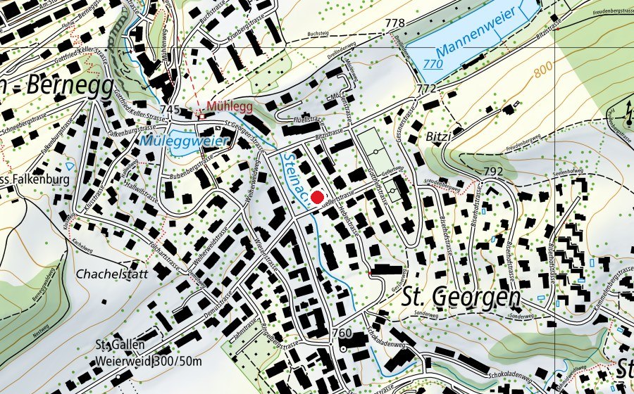 Map showing the location of Kindergarten Hebelstrasse (Kindergarten)