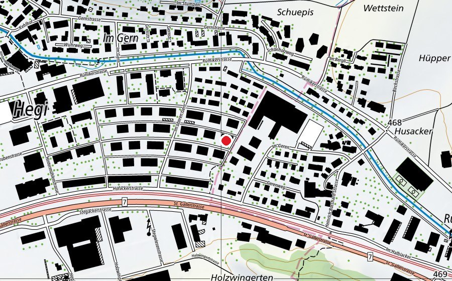 Map showing the location of Kindergarten Hegi Im Gern (Kindergarten)