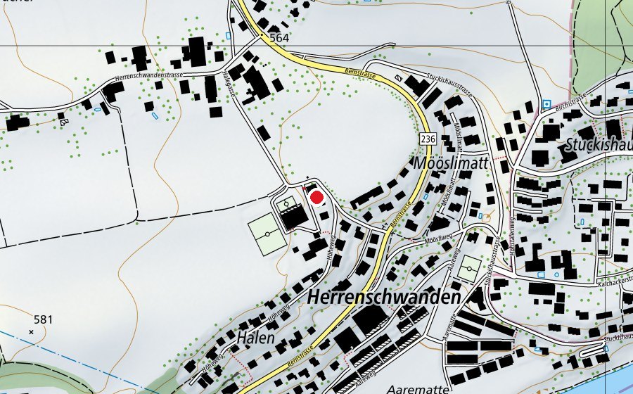 Carte indiquant l’emplacement de Kindergarten Herrenschwanden (École enfantine)