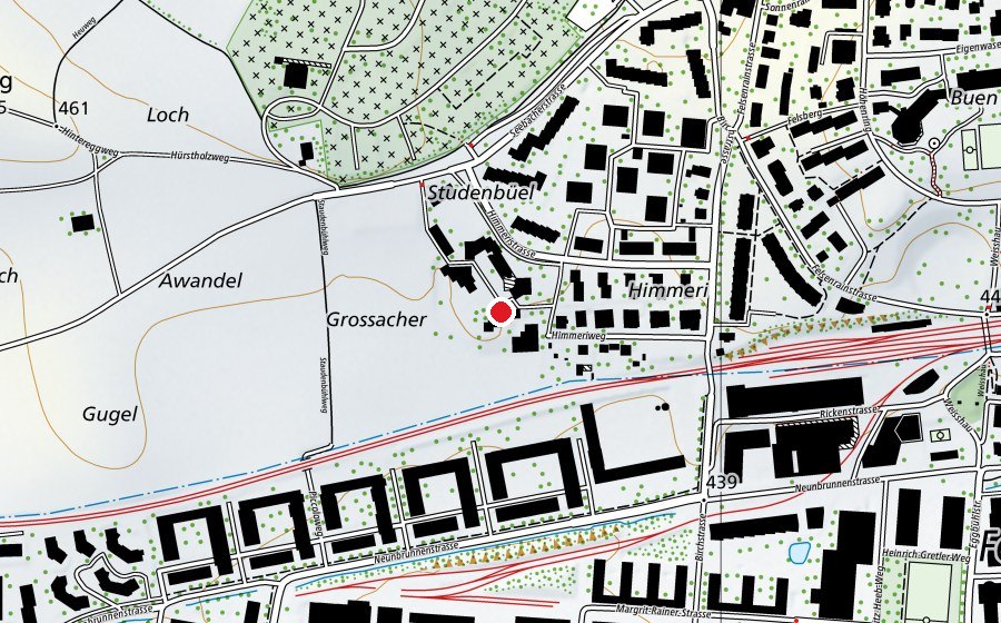 Mappa con la posizione di Kindergarten Himmeri-Staudenbühl (Scuola dell’infanzia)