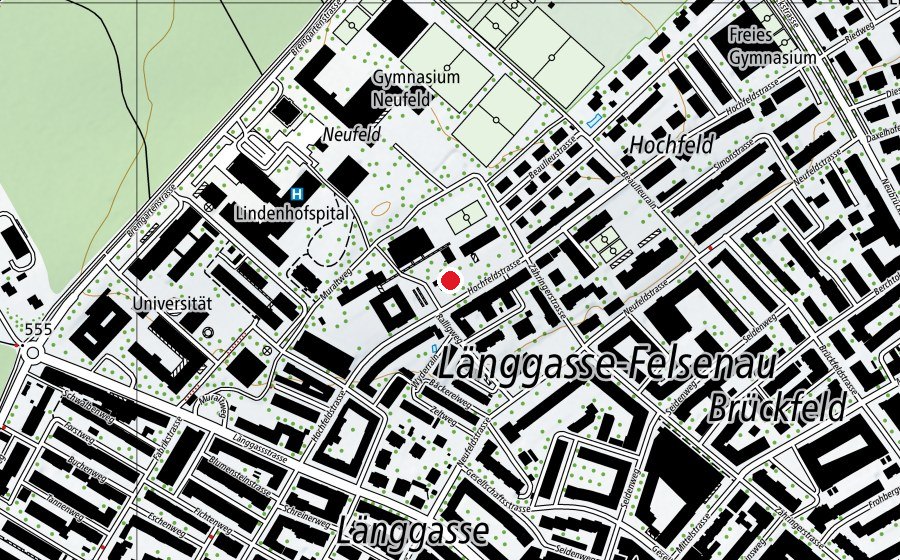 Karte mit dem Standort von Kindergarten Hochfeld I+II (Kindergarten)
