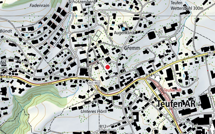 Carte indiquant l’emplacement de Kindergarten Hörli (École enfantine)