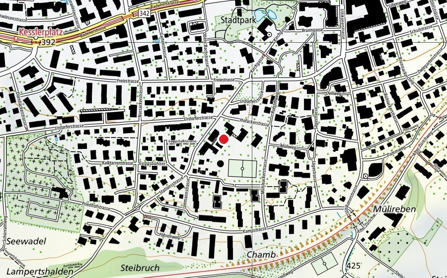 Karte mit dem Standort von Kindergarten Hofacker 1-4 (Kindergarten)