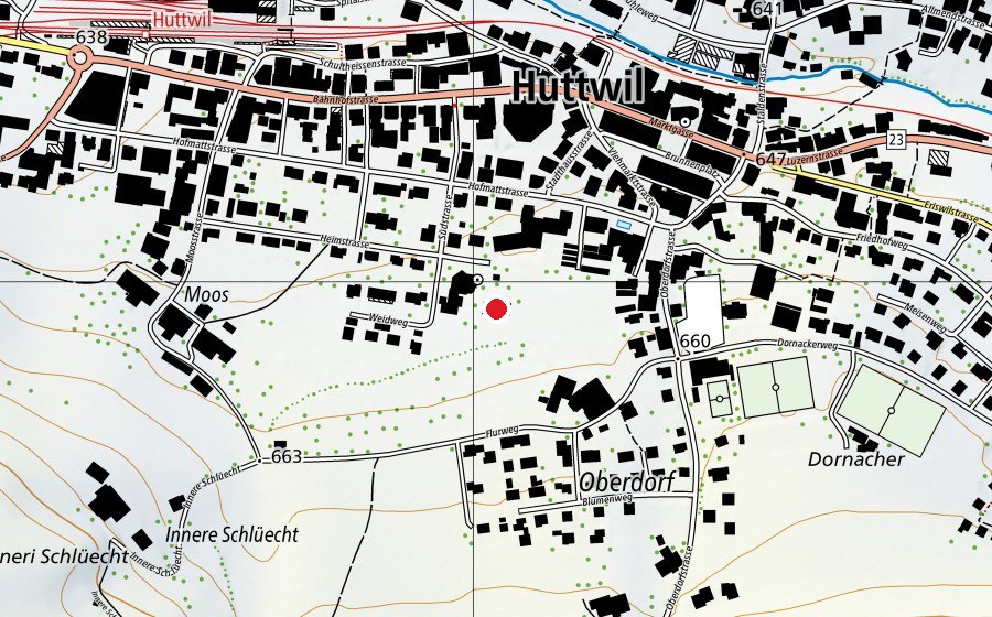 Carte indiquant l’emplacement de Kindergarten Hofmatt (École enfantine)