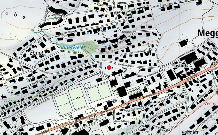 Carte indiquant l’emplacement de Kindergarten Hofmatt (École enfantine)