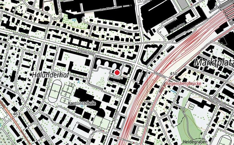 Carte indiquant l’emplacement de Kindergarten Holunderhof 1+2 (École enfantine)
